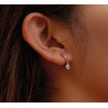 Brincos redondos elegantes - com zircônias - prata de lei 925