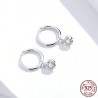 Elegant round earrings - with zirconia - 925 sterling silverEarrings