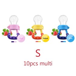 Chupeta de bebê - alimentador de alimentos frescos - sucos - leite - rede coador de silicone - 10 peças