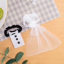 Decoração de mesa de casamento - tampa de copo de vinho - traje de noiva / noivo