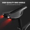 Selim de bicicleta com luz traseira - couro - carregamento USB - à prova d'água