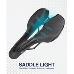 Selim de bicicleta com luz traseira - couro - carregamento USB - à prova d'água