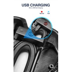 Selim de bicicleta com luz traseira - couro - carregamento USB - à prova d'água