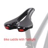 Selim de bicicleta com luz traseira - couro - carregamento USB - à prova d'água