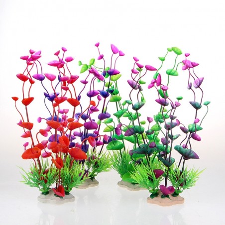 Grama plástica colorida - plantas artificiais de aquário