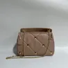 Bolsa luxuosa - com rebites / alça de corrente / alça - couro genuíno