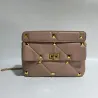 Bolsa luxuosa - com rebites / alça de corrente / alça - couro genuíno