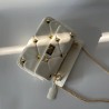 Luxurious bag - with rivets / chain strap / handle - genuine leatherHandbags