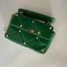 Bolsa luxuosa - com rebites / alça de corrente / alça - couro genuíno