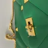 Luxurious bag - with rivets / chain strap / handle - genuine leatherHandbags