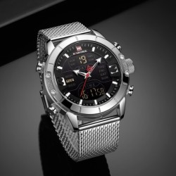 NAVIFORCE - relógio esportivo de luxo - quartzo - digital - display duplo analógico - à prova d'água