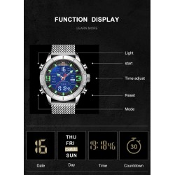 NAVIFORCE - relógio esportivo de luxo - quartzo - digital - display duplo analógico - à prova d'água