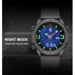 NAVIFORCE - relógio esportivo de luxo - quartzo - digital - display duplo analógico - à prova d'água