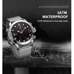 NAVIFORCE - relógio esportivo de luxo - quartzo - digital - display duplo analógico - à prova d'água