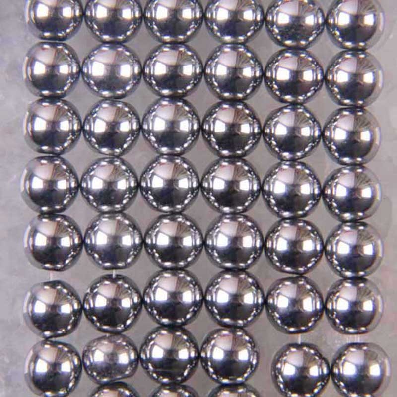 Hematita magnética de 8 mm - contas redondas soltas - fio de 15,5 polegadas - para fabricação de joias