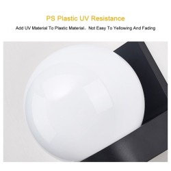 Lâmpada moderna em forma de bola - luz de parede ao ar livre
