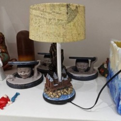 Retro resin castle - ornament - table lamp - LEDLights & lighting