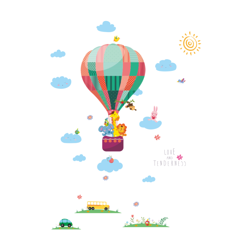 Decorative wall stickers - colorful balloons / clouds / animalsWall stickers