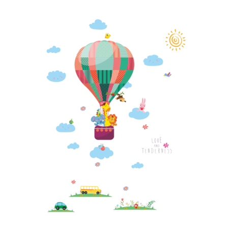 Decorative wall stickers - colorful balloons / clouds / animalsWall stickers