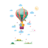 Decorative wall stickers - colorful balloons / clouds / animalsWall stickers