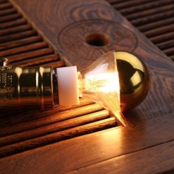 Lâmpada LED - bolha de espelho G45 ouro - regulável - branco quente - 4W - E12 - E14 - 10 peças
