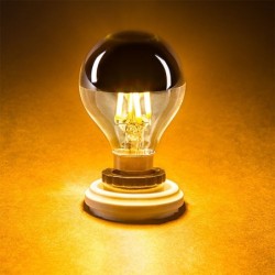 Lâmpada LED - globo espelhado prata G45 - regulável - branco quente - 4W - E12 - E14 - E26 - E27 - 10 peças