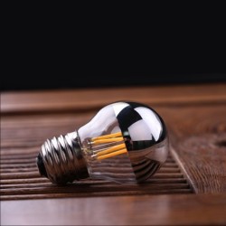 Lâmpada LED - globo espelhado prata G45 - regulável - branco quente - 4W - E12 - E14 - E26 - E27 - 10 peças