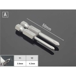 Screwdriver set - S2 steel - 1/4 hex - magnetic handle - bits - U-type - Y-type - star - triangleBits & drills