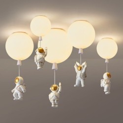 Estilo nórdico - luminária de teto em forma de balão - com astronauta - LED