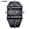 SINOBI - relógio de quartzo masculino da moda - fuso horário duplo - pulseira de couro