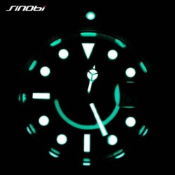 SINOBI - relógio de quartzo esportivo clássico - mostrador luminoso - aço inoxidável