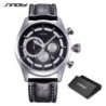 SINOBI - elegant multifunction quartz watch - chronograph - leather strapWatches