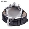 SINOBI - elegante relógio de quartzo multifuncional - cronógrafo - pulseira de couro