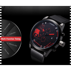 SINOBI - relógio de quartzo elegante - pulseira de silicone - fio de metal