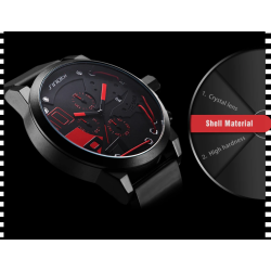 SINOBI - relógio de quartzo elegante - pulseira de silicone - fio de metal