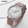 SINOBI - elegante relógio de quartzo - pulseira de couro - design de rosto sorridente