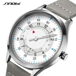 SINOBI - relógio de quartzo elegante - à prova d'água - pulseira de couro