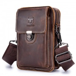 Bolsa pequena - bolsa de cintura / ombro - couro real