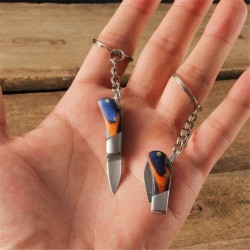 Mini canivete dobrável - com chaveiro - aço inoxidável