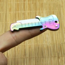 Mini canivete - dobrável - formato de guitarra - aço inoxidável