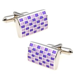 Botões de punho retangulares na moda - design de verificação