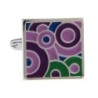 Botões de punho quadrados na moda - mosaico roxo