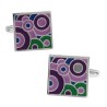 Botões de punho quadrados na moda - mosaico roxo