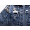 Jaqueta jeans curta vintage - com diamantes / furos