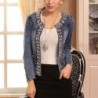 Jaqueta jeans curta elegante - com lantejoulas / cristais - slim