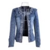 Jaqueta jeans curta elegante - com lantejoulas / cristais - slim