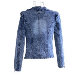 Fashionable short denim jacket - with sequins / crystals - slimJackets