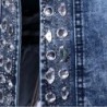Fashionable short denim jacket - with sequins / crystals - slimJackets