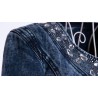 Fashionable short denim jacket - with sequins / crystals - slimJackets