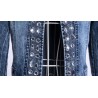 Jaqueta jeans curta elegante - com lantejoulas / cristais - slim